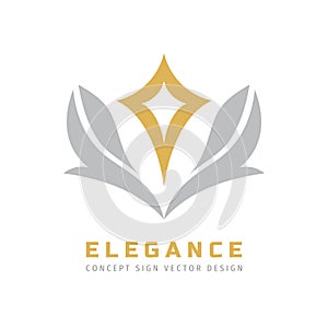 Elegance flower logo design. Abstract nature concept symbol. Natural cosmetic icon. Health sign.