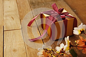 Elegance Golden Gift Box for Jubilee Occasion Background