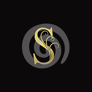 Elegance Golden Luxurious Letter S logo