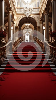 Elegance personified A sumptuous hotel graced by a scarlet entrance path