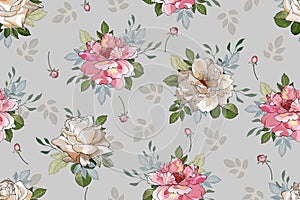Elegance seamless floral pattern with flowers