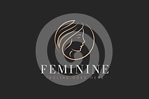 Elegance in Simplicity of Beauty Logo Luxurious Feminine Profile