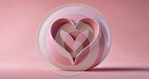 Elegance in simplicity - A heart-shaped sculpture in soft pink
