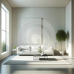 Elegance in Simplicity A Minimalist Living Room Mockup