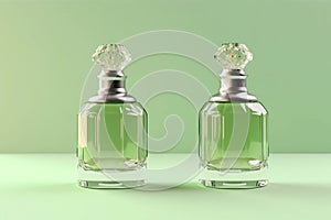 Elegance in simplicity with perfume bottles, featuring intricate glass stoppers