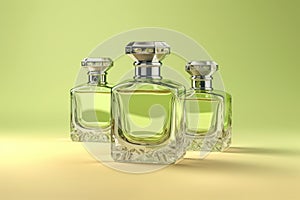 Elegance in simplicity with perfume bottles, featuring intricate glass stoppers