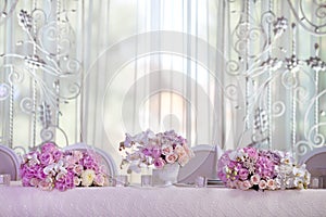 Elegance table set up for wedding