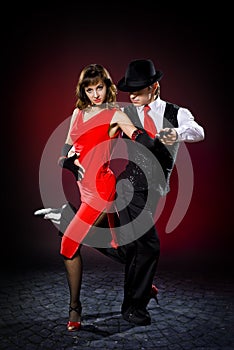 Elegance tango dancers