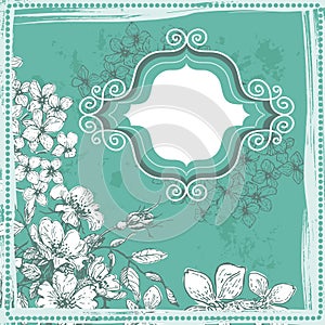 Elegance vintage floral frame