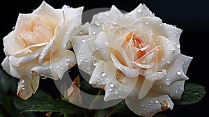 Elegance white rose Adorned with Morning Dew