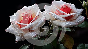 Elegance white rose Adorned with Morning Dew