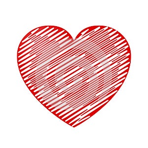 Elegancy hand painted red heart - vector