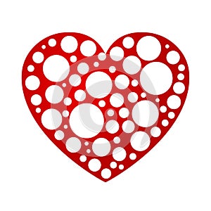 Elegancy red heart of layers - vector photo
