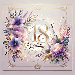 Elegant 18th Birthday Floral Celebration Design