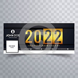Elegant 2022 happy new year cover template design