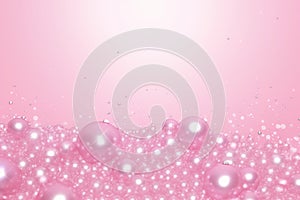 Elegant 3D Pink Pearls. Pearl Beads. Treasure realistic design.