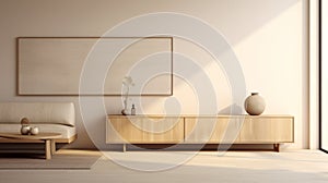 Elegant 8k Room With Vase, Light, And Wooden Furniture