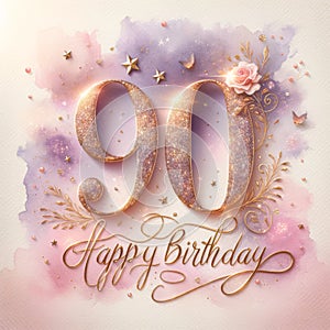 Elegant 90th Birthday Celebration in Glitter and Pastels
