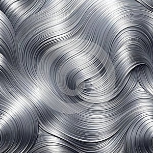 Abstract Silver Waves Texture Background, AI Generated