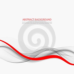 Elegant abstract background Gray and red wave flow background