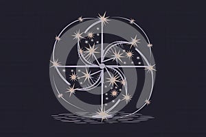 Modern Minimalist Starburst Illustration Dark Background Festive Event Promotions - New Year's Eve,