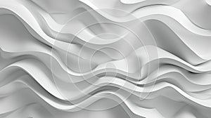 Elegant Abstract White Wavy Texture Design. Minimalist Monochrome Artwork. Soft Curves Background for Stylish Concepts