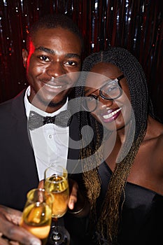 Elegant African-American Couple Partying