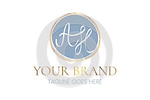 Elegant AH Letter Initial Clean Feminine Business Logo photo