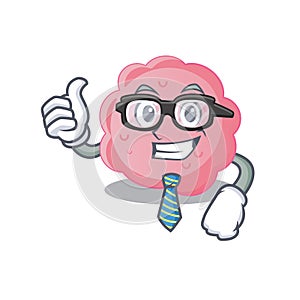 An elegant anaplasma phagocytophilum Businessman mascot design wearing glasses and tie photo