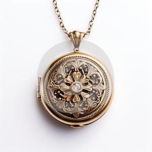 Elegant Antique Locket Necklace With Intricate Patterns