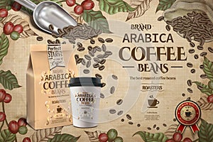 Elegant Arabica coffee beans ads