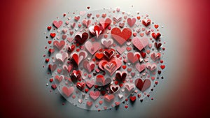 Elegant Array of Hearts: Ideal Background for Valentine\'s Day Cards and Posters