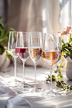 Elegant Array of Wine Glasses on Draped Fabric