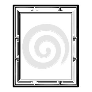 Elegant art deco label frame outline icon in vector format