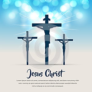 Elegant Ascension Day of Jesus Christ design with glowing sparkle glitter effect vector