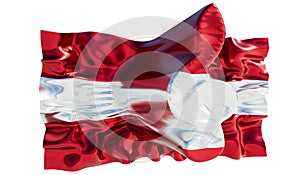 Elegant Austrian Flag Rippling with Embossed White Mozart Profile