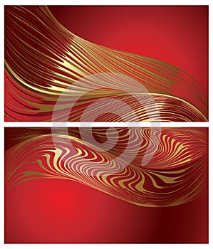 Elegant backgrounds with gold moire