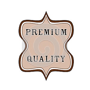 elegant badge seal tag premium quality icon, stock vector illustration