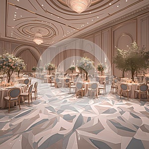 Elegant Banquet Hall with Ornate Decor