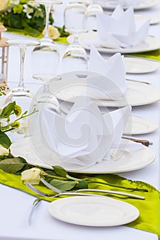 Elegant banquet wedding table setting
