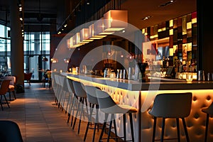 Elegant bar interior with modern design