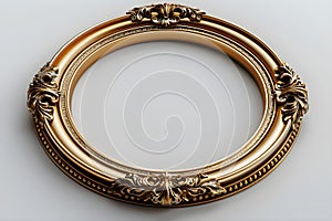 Concept Baroque Style, Elegant, Gold Frame, White Elegant Baroque Style Gold Frame on White photo