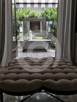 Elegant Bath Tub in Outside Courtyard