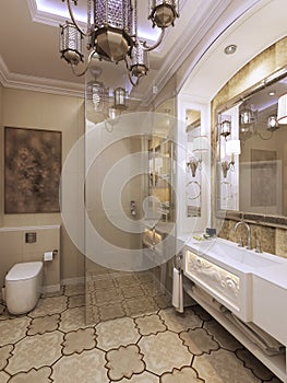 Elegant bathroom moroccan style