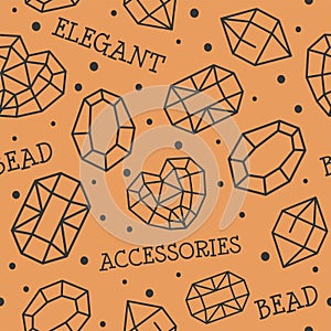 Elegant bead accessories, jewelry seamless pattern