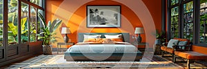 Elegant Bedchamber with Premium Canvas and Stylish Furniture photo
