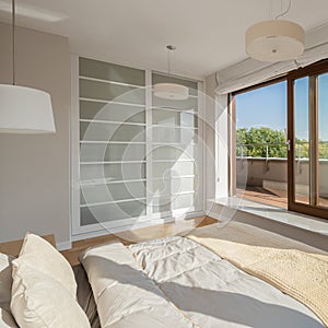 Elegant bedroom with balcony