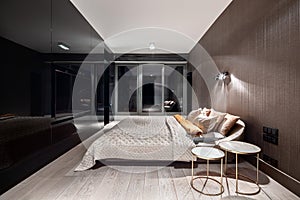 Elegant bedroom at night