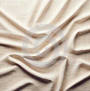 Elegant Beige Fabric Texture with Soft Folds, AI Generated