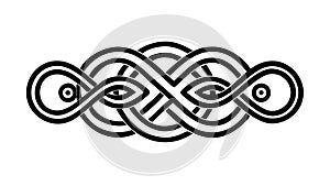 Elegant Black Celtic Knotwork Border Pattern Vector, vector design Generative AI